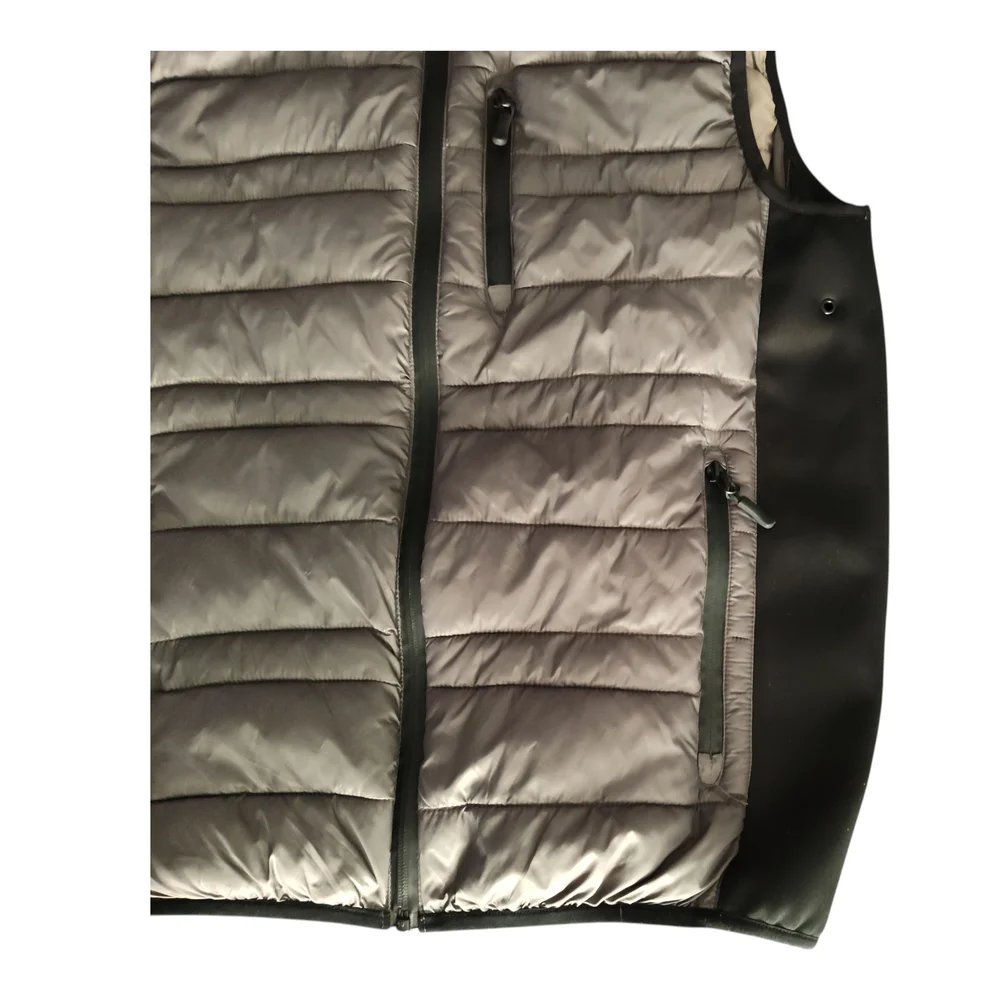 Oversized Jean Baptiste Gray/ Black Puffer Vest Mens Size Small - Picture 2 of 8